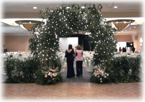 decorated wedding arch rental image